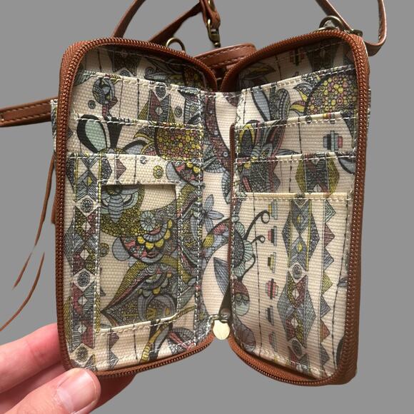 Sakroots NWOT Coated Canvas Multicolor Flower Zip-Around Wristlet Wallet - Picture 4 of 5